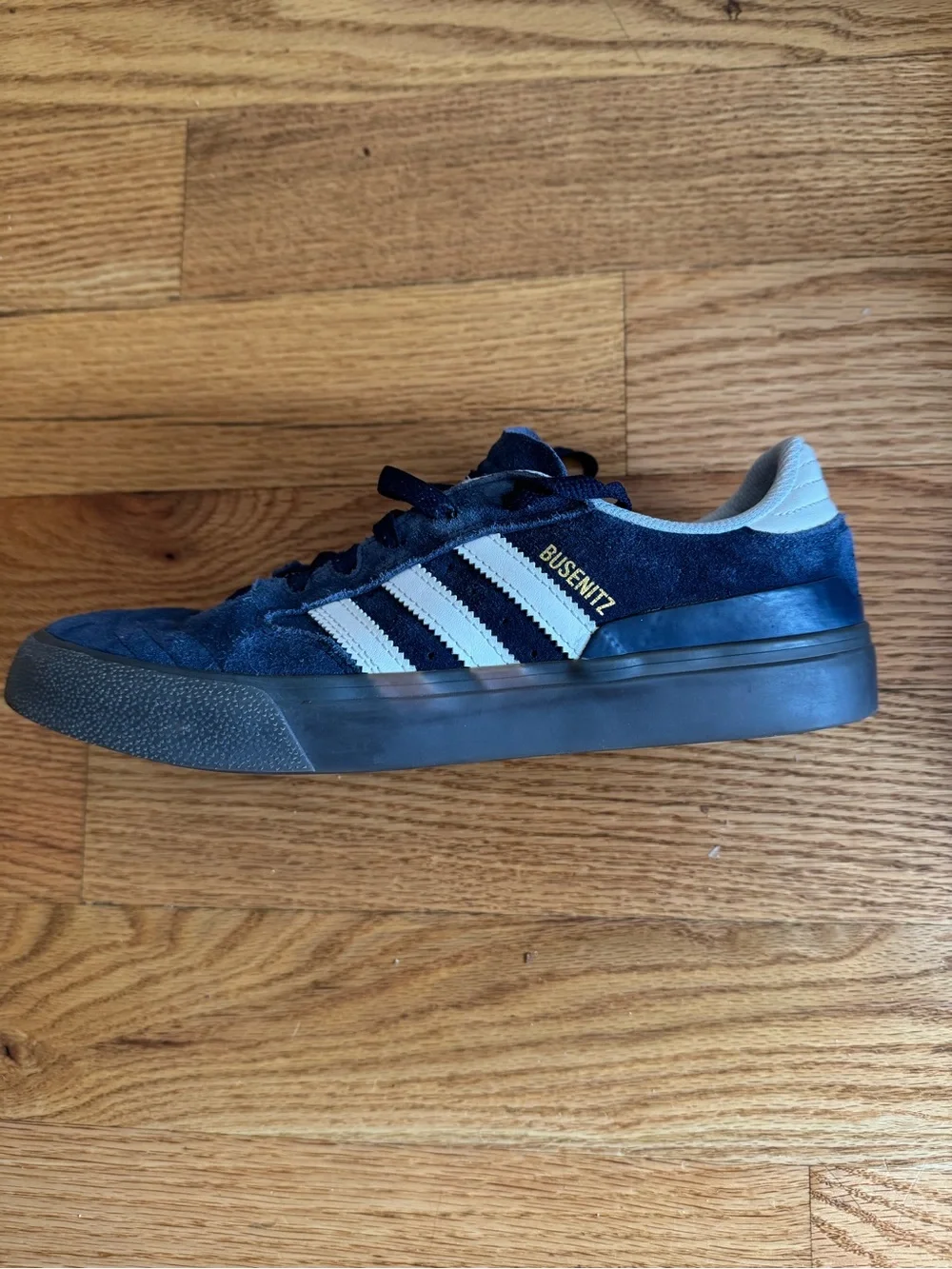 Adidas Busenitz Blue and White Suede Sneakers
